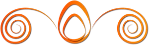 Abstract Orange Spirals Design PNG image