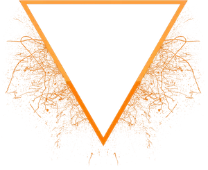 Abstract Orange Splatter Inverted Triangle Design PNG image