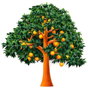Abstract Orange Tree PNG 15