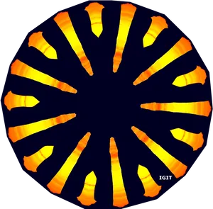 Abstract Orangeand Black Circular Pattern PNG image