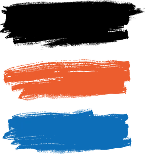 Abstract Orangeand Blue Brushstrokes PNG image