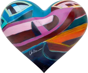Abstract Painted Heart Artwork PNG image