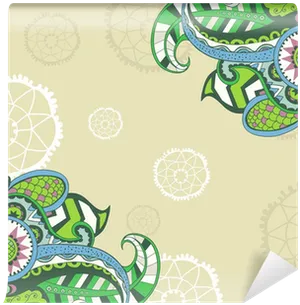 Abstract Paisley Corner Design PNG image