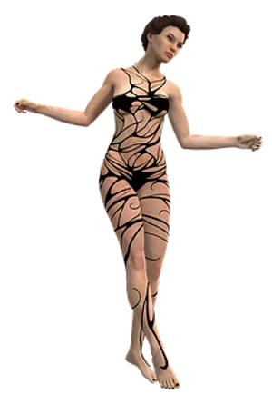 Abstract Patterned Bodysuit Woman
