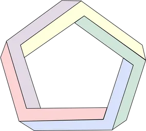 Abstract Pentagon Illusion PNG image