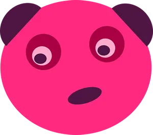 Abstract Pink Bear Face Graphic