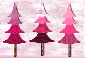 Abstract Pink Christmas Trees Artwork PNG image