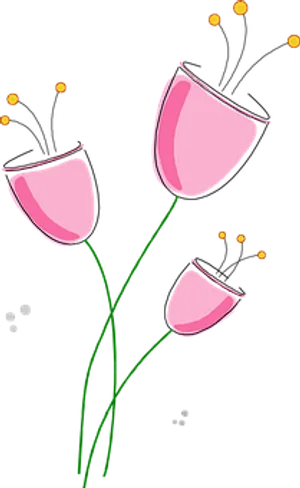 Abstract Pink Flowers Artwork