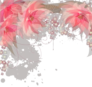 Abstract Pink Flowers Artwork PNG image