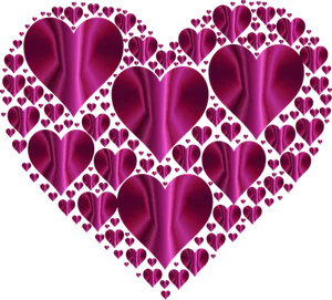 Abstract Pink Hearts Collage