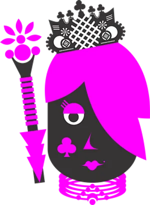 Abstract Pink Queen Graphic