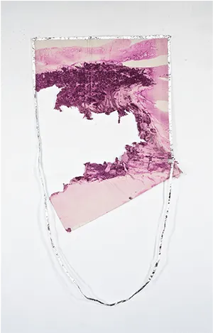 Abstract Pink Torn Paper Art