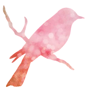 Abstract Pink Watercolor Bird Silhouette