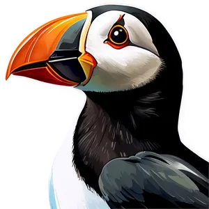 Abstract Puffin Illustration PNG 70