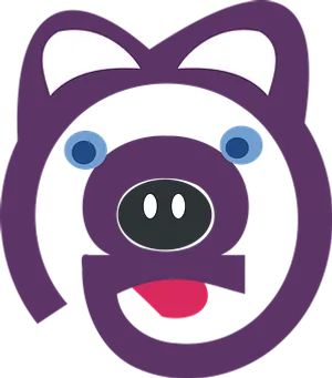 Abstract Purple Bear Graphic