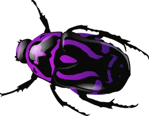 Abstract Purple Beetle Illustration