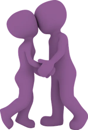 Abstract Purple Couple Holding Hands PNG image