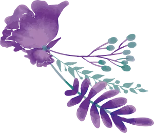 Abstract Purple Flower Illustration