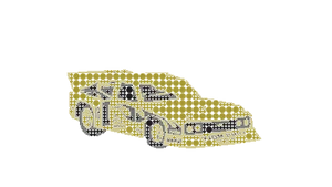 Abstract Racing Car Dot Art