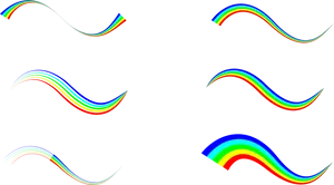 Abstract Rainbow Waveson Black PNG image