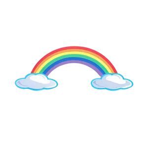 Abstract Rainbow With Clouds PNG Hlp96