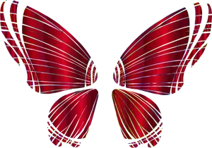 Abstract Red Butterfly Wings PNG