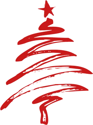 Abstract Red Christmas Tree Drawing PNG image