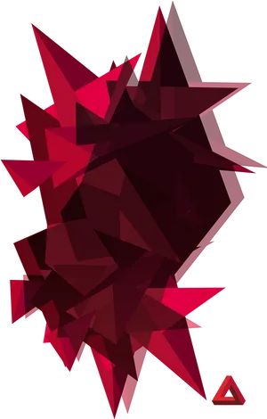 Abstract Red Geometric Explosion PNG image