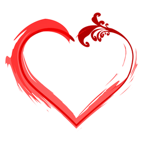 Abstract Red Heart Design PNG image