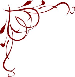 Abstract Red Heart Flourish Border