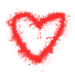 Abstract Red Heart Painting