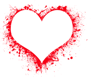 Abstract Red Heart Splatter PNG image