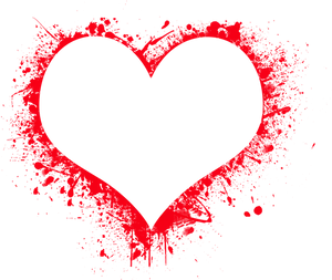 Abstract Red Heart Splatter PNG image
