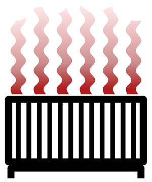Abstract Red Ribbon Waves