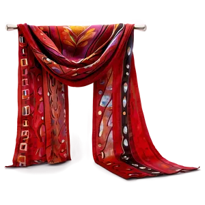 Abstract Red Scarf PNG 37