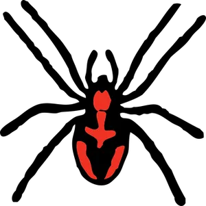 Abstract Red Spider Symbolon Black PNG image