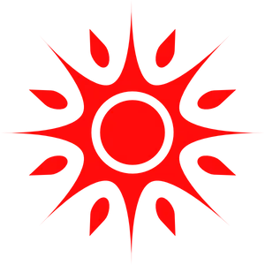 Abstract Red Sun Design