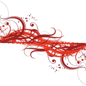 Abstract Red Swirls Design PNG image