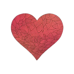 Abstract Red Wave Pattern Heart