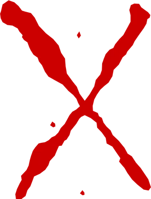 Abstract Red X Mark PNG image