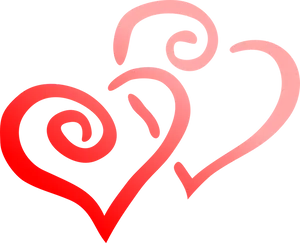 Abstract Redand Pink Heart Design