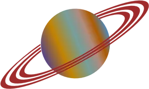 Abstract Ringed Planet Illustration PNG image
