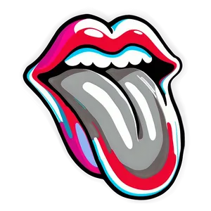 Abstract Rolling Stones Tongue Design Png 06292024 PNG image