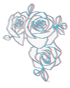 Abstract Rose Sketch Art PNG image