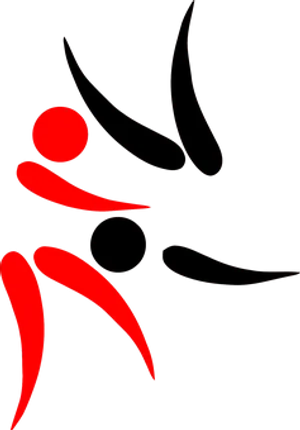 Abstract Runner Icon Redand Black