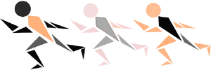 Abstract Runners Silhouette PNG image