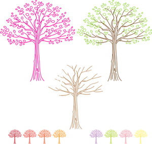 Abstract Seasonal Trees Vector PNG image
