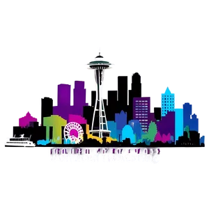 Abstract Seattle Skyline Graphic Png 48 PNG image