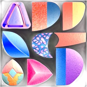 Abstract Shapes In Pastel Tones PNG Nph1