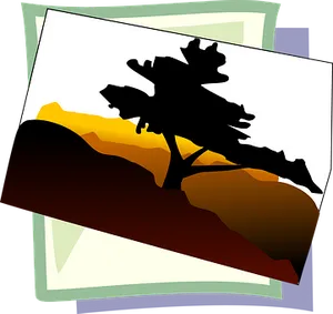 Abstract Silhouette Tree Art